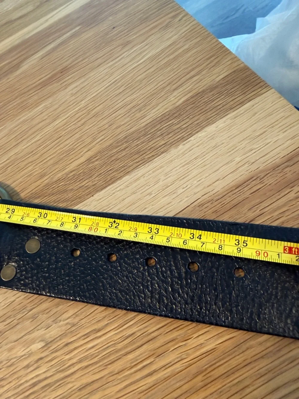 Cabi Chunky Brass & Brown Leather Statement Belt with Rivets. Size M